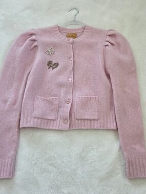 Le Lion Puff Sleeve Laurita Bow Cardigan